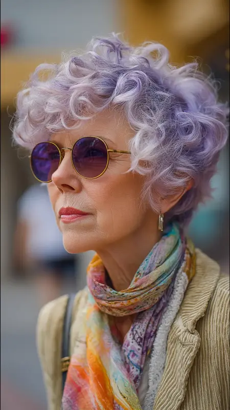 Voluminous Pixie with Curly Bangs - hairstyles for women over 70 with bangs