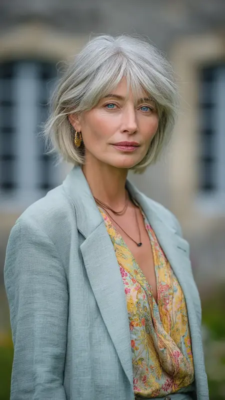 Voluminous Rounded Bob - medium length hair for women over 50
