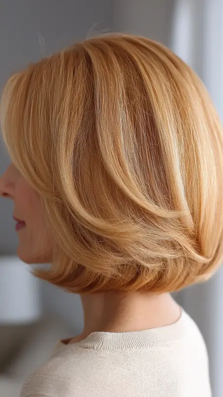 Warm Beige Blonde Soft Bob - hair color ideas for women over 70