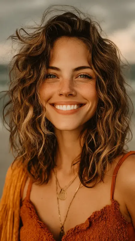 Wavy Mid-Length with Balayage - Youthful haircuts