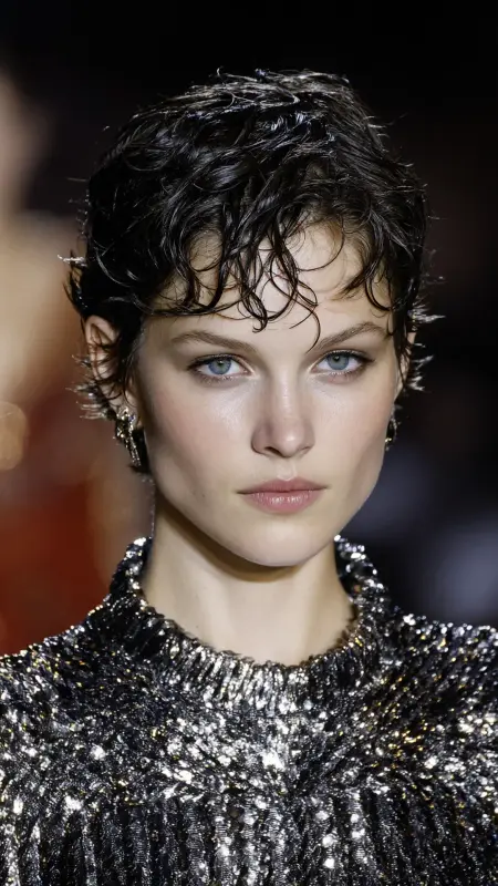 Wet-Look Curly Pixie - Short pixie haircuts for curly hair