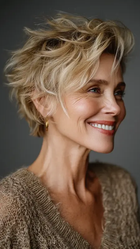 Wispy Feminine Pixie - Pixie hairstyles for older women over 60