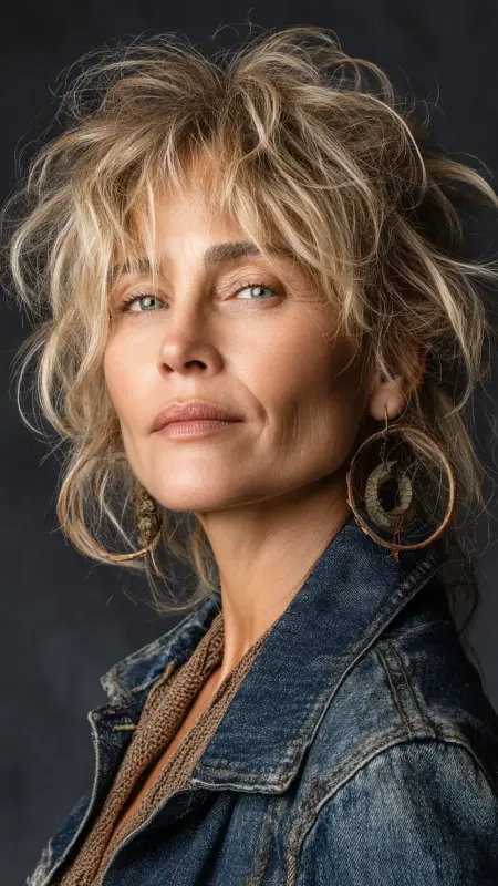 Wispy Shag Cut - Shoulder Length Haircuts For Older Women