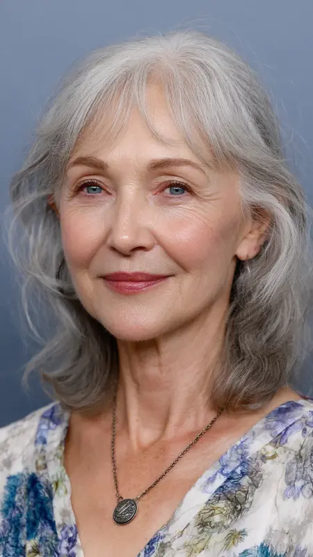Wispy Side-Swept Bangs - Hairstyles for 80 year old women