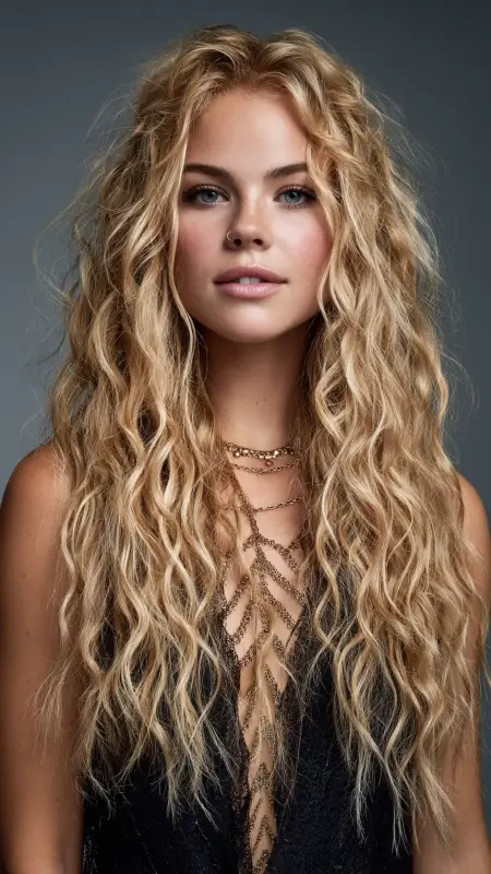 Zigzag Part with Crimped Hair - Y2k haircuts