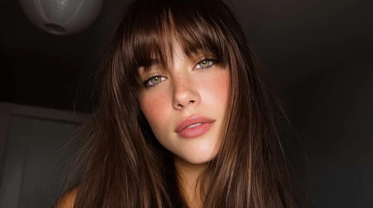 long straight hair with curtain bangs 1