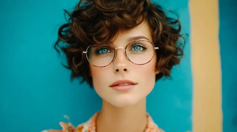 short curly hair with glasses 1