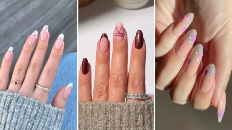 minimal valentines nails 1