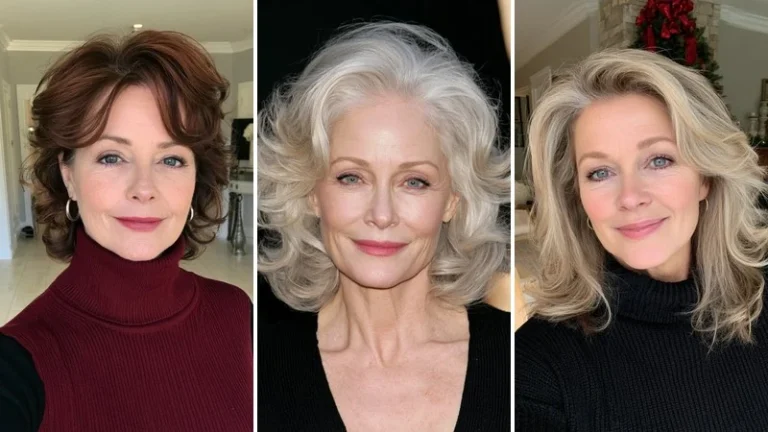 christmas party hairstyles for round faces over 50 1