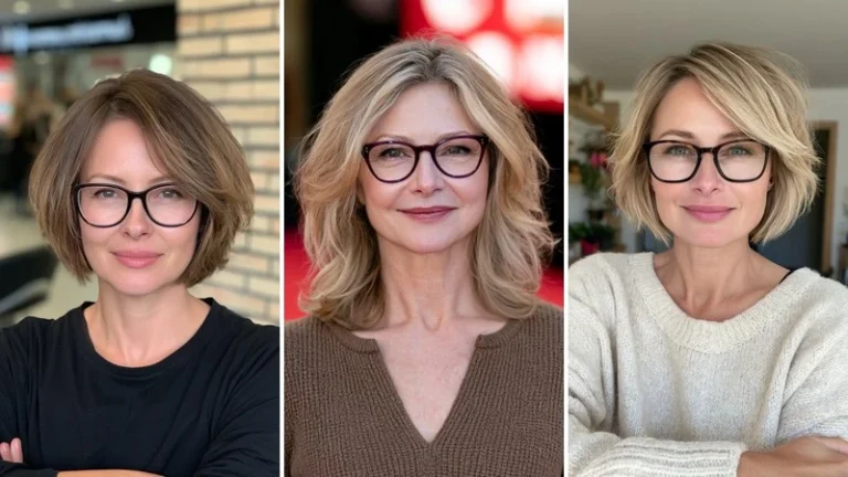 hairstyles for women over 40 with glasses 1