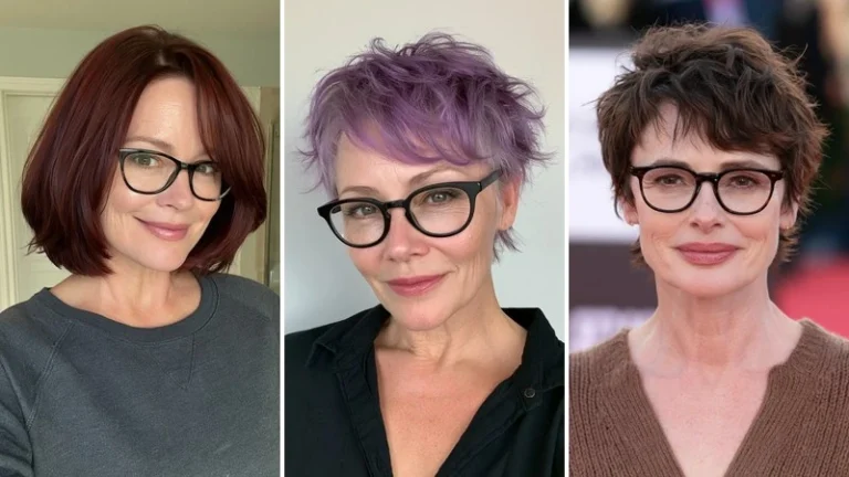 hairstyles for women over 50 with glasses 1