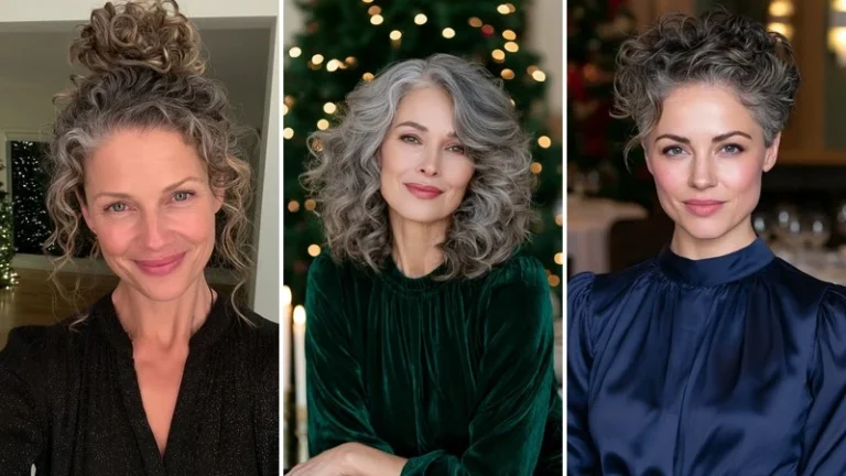 holiday hairstyles for curly grey hair 1