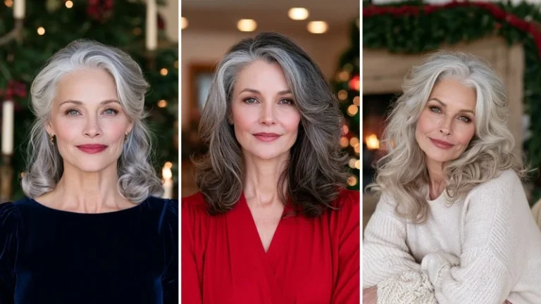 holiday hairstyles for grey hair over 50 1