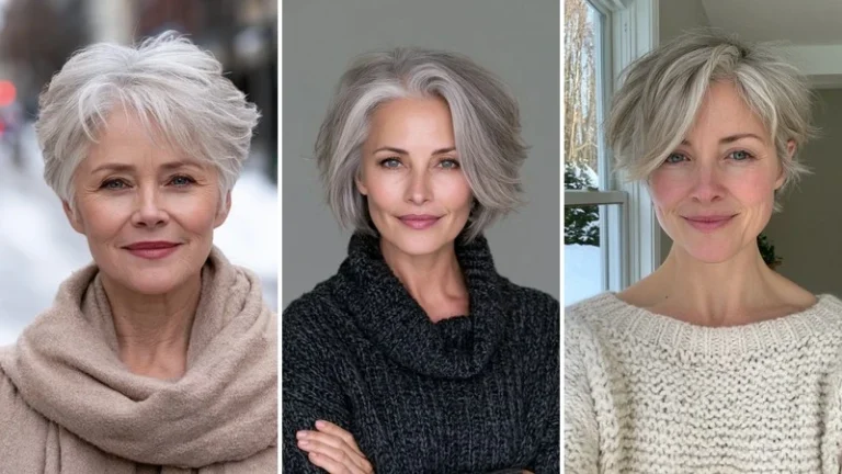 winter hat hairstyles for short grey hair 1