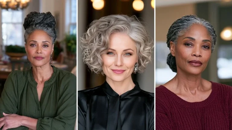 winter protective hairstyles for grey natural hair 1